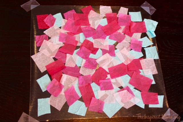 This is her completed work before I added the second layer of contact paper.