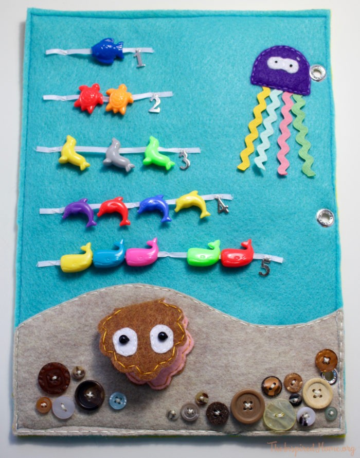TheInspiredHome.org // Toddler Quiet Book Page Ideas: Under the Sea Counting