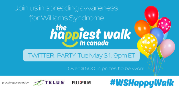 theinspiredhome:// Williams Syndrome Happy Walk Twitter Party