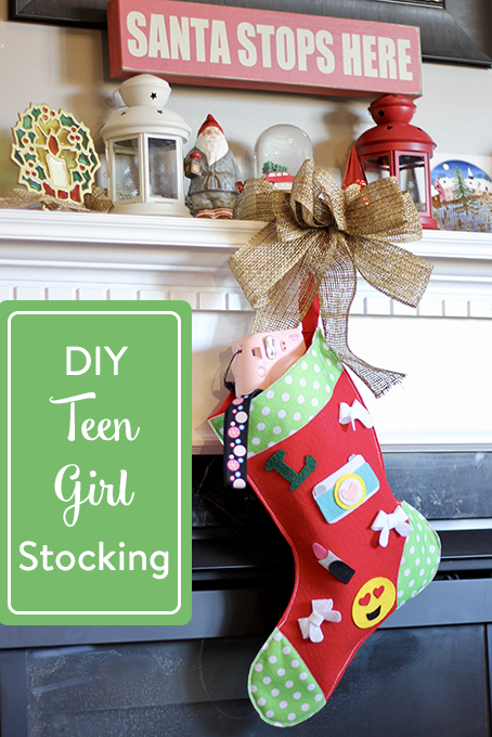 TheInspiredHome.org // DIY Teen Girl Stocking - white up this simple felt stocking for the hard-to-buy-for teen girl in your life. Just fill with goodies!