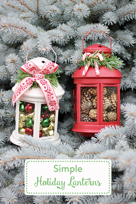 TheInspiredHome.org // Simple DIY Holiday Lanterns. Use store-bought lanterns and add your own personal touch.