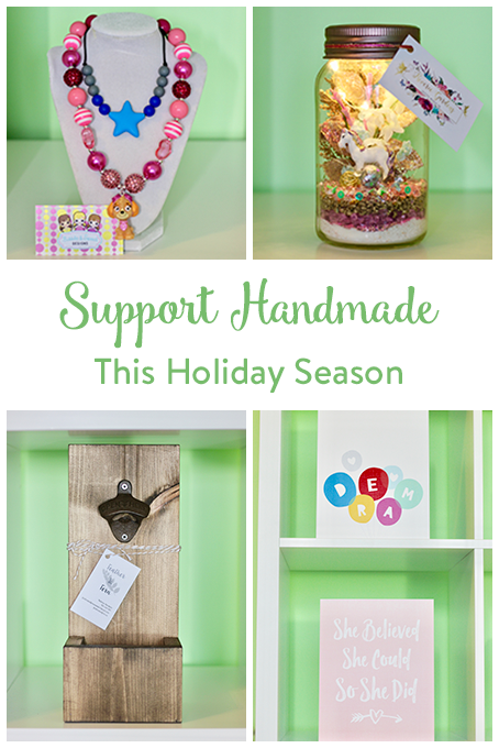 TheInspiredHome.org // Support Handmade for the Holidays featuring Whimsy & Kind, Reverie Gardens, Feather & Fern and Bubble & Sweet Designs