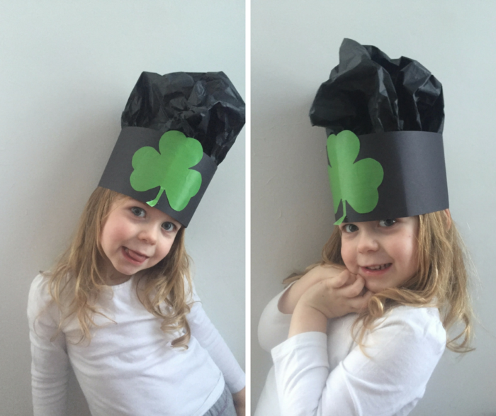 TheInspiredHome.org // St Patricks Day Hat Shamrock Clover Hat. Look no further than these simple St Patricks Day Hat with Shamrock Clover that lend themselves to any head size as a simple preschool friendly craft.