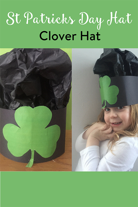 TheInspiredHome.org // St Patricks Day Hat Shamrock Clover Hat. Look no further than these simple St Patricks Day Hat with Shamrock Clover that lend themselves to any head size as a simple preschool friendly craft.