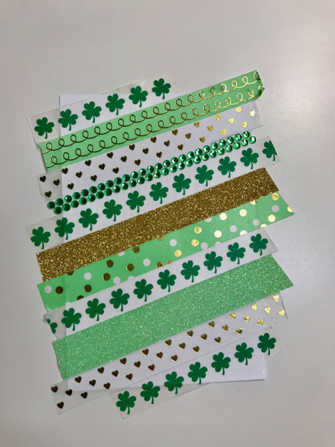 TheInspiredHome.org // DIY Washi Tape Shamrock Art. A quick and simple way to add a little decoration to your St. Patrick's Day mantel!