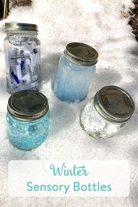 TheInspiredHome.org // DIY Sensory Bottles: Winter. A variety of winter-themed sensory bottles for your baby or toddler to explore snowflakes, snow and more! A quick & simple dollar store craft.