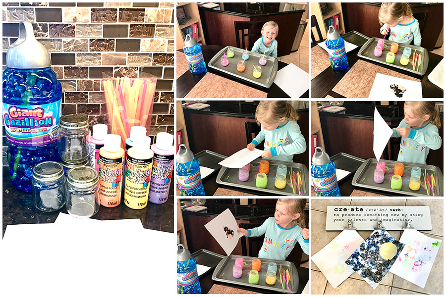 TheInspiredHome.org // Take that big jug of bubbles and do something different with it! Making bubble art is so much fun and so colourful! Your kids will love making a clean mess.